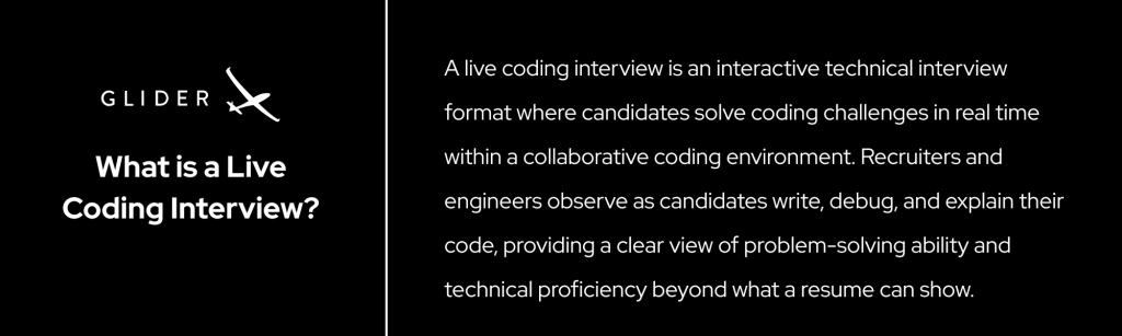 What is a Live Coding Interview. Definition.
